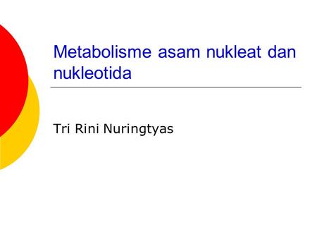 Metabolisme asam nukleat dan nukleotida