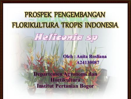 PROSPEK PENGEMBANGAN FLORIKULTURA TROPIS INDONESIA
