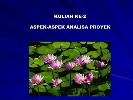 KULIAH KE-2 ASPEK-ASPEK ANALISA PROYEK