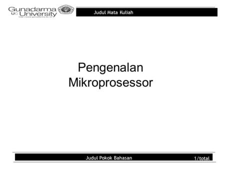 Pengenalan Mikroprosessor
