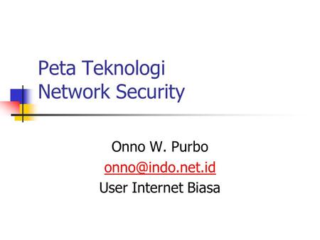 Peta Teknologi Network Security