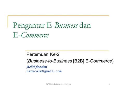 Pengantar E-Business dan E-Commerce