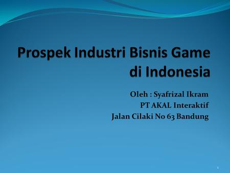 Prospek Industri Bisnis Game di Indonesia