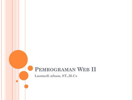 P EMROGRAMAN W EB II Lasmedi afuan, ST.,M.Cs. T OPIC Framework Jenis-Jenis Framework PHP.