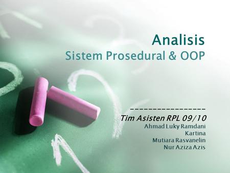 Analisis Sistem Prosedural & OOP