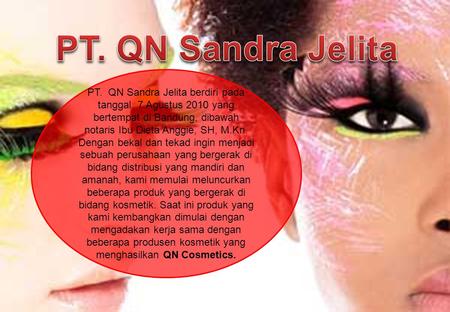 PT. QN Sandra Jelita berdiri pada tanggal 7 Agustus 2010 yang bertempat di Bandung, dibawah notaris Ibu Dieta Anggie, SH, M.Kn. Dengan bekal dan tekad.