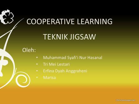 COOPERATIVE LEARNING TEKNIK JIGSAW