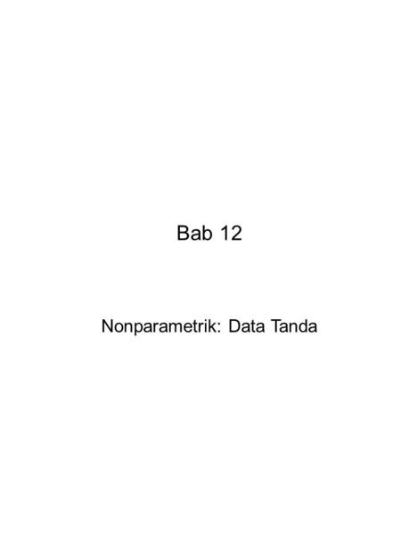 Nonparametrik: Data Tanda