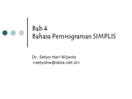 Bab 4 Bahasa Pemrograman SIMPLIS