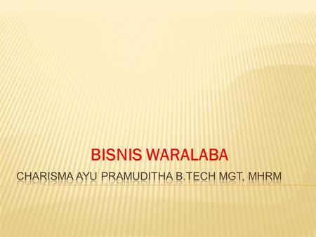 Charisma Ayu Pramuditha B.Tech Mgt, MHRM