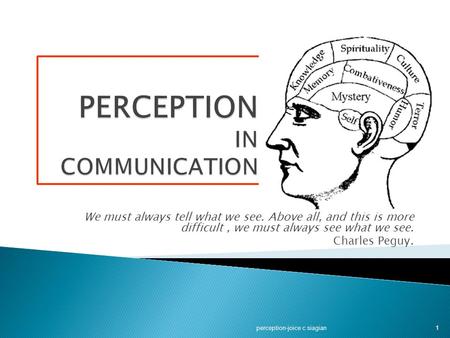 PERCEPTION IN COMMUNICATION