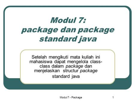 Modul 7: package dan package standard java