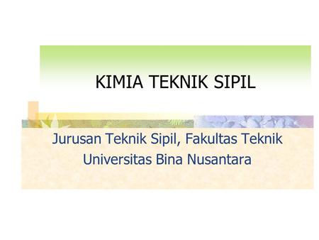 Jurusan Teknik Sipil, Fakultas Teknik Universitas Bina Nusantara