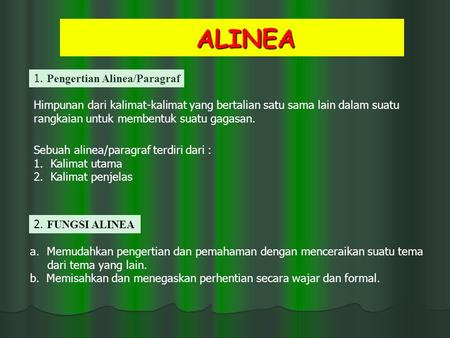 ALINEA 1. Pengertian Alinea/Paragraf