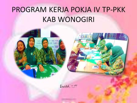 PROGRAM KERJA POKJA IV TP-PKK KAB WONOGIRI