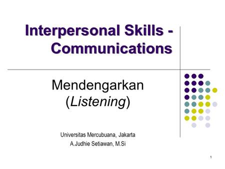Interpersonal Skills - Communications