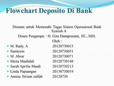 Flowchart Deposito Di Bank
