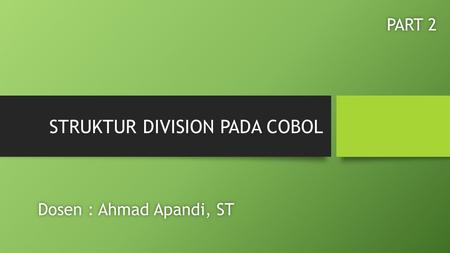 STRUKTUR DIVISION PADA COBOL