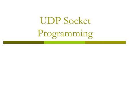 UDP Socket Programming