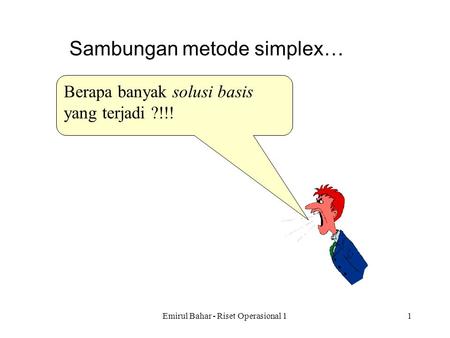 Sambungan metode simplex…