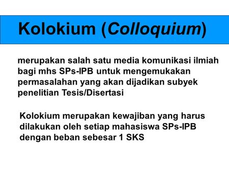 Kolokium (Colloquium)