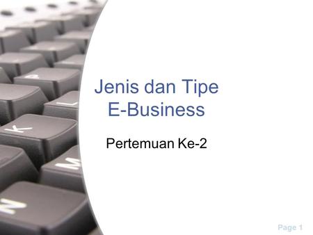 Jenis dan Tipe E-Business