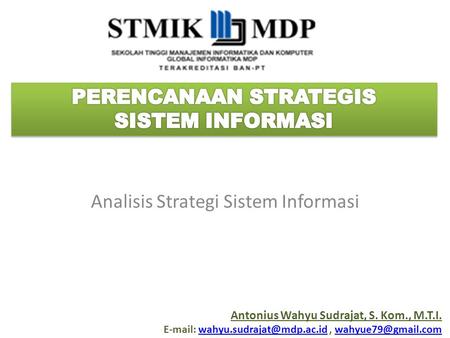 Analisis Strategi Sistem Informasi