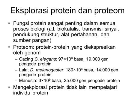 Eksplorasi protein dan proteom