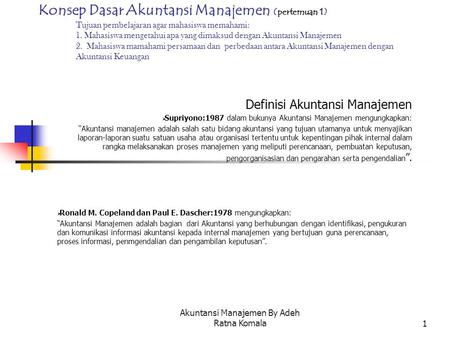 Akuntansi Manajemen By Adeh Ratna Komala