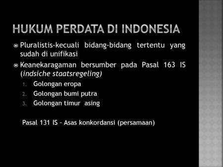 Hukum Perdata di Indonesia