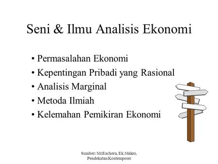 Seni & Ilmu Analisis Ekonomi
