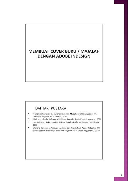 MEMBUAT COVER BUKU / MAJALAH