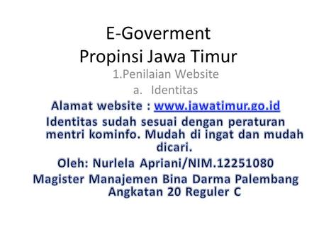 E-Goverment Propinsi Jawa Timur