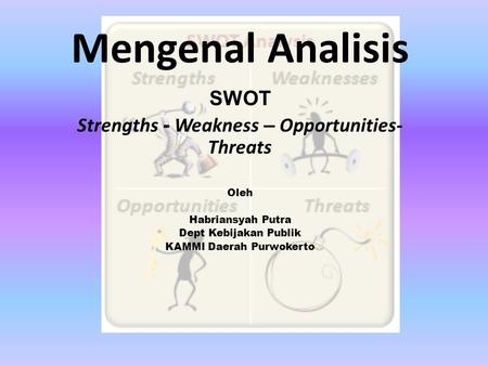 Strengths - Weakness – Opportunities-Threats KAMMI Daerah Purwokerto