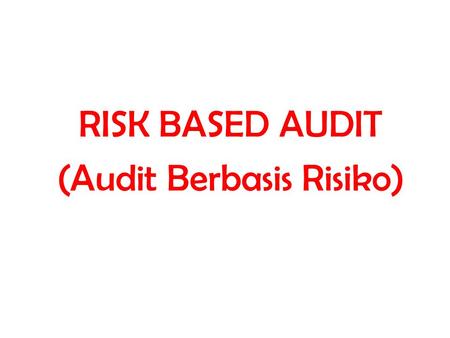 RISK BASED AUDIT (Audit Berbasis Risiko)