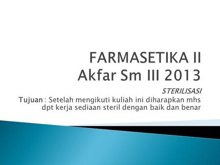 FARMASETIKA II Akfar Sm III 2013