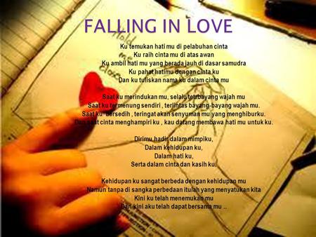 FALLING IN LOVE Ku temukan hati mu di pelabuhan cinta