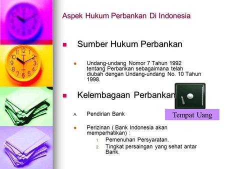 Aspek Hukum Perbankan Di Indonesia