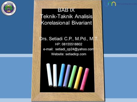 BAB IX Teknik-Taknik Analisis Korelasional Bivariant