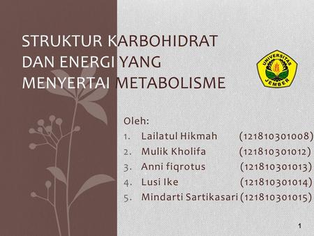 Struktur Karbohidrat dan Energi yang menyertai Metabolisme