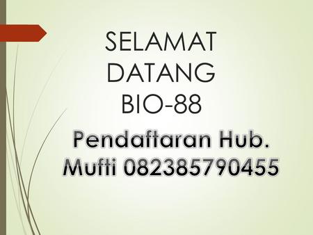 SELAMAT DATANG BIO-88 Pendaftaran Hub. Mufti 082385790455.
