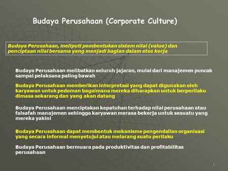 Budaya Perusahaan (Corporate Culture)
