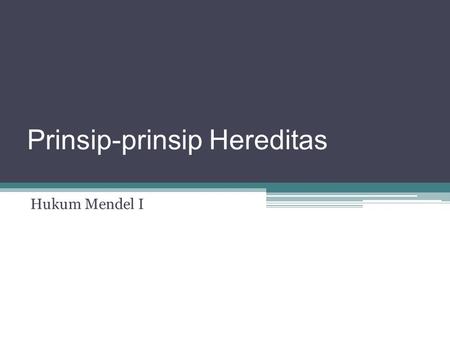 Prinsip-prinsip Hereditas