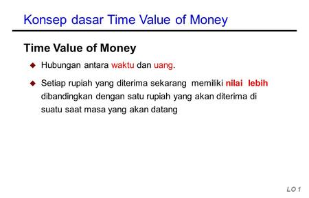 Konsep dasar Time Value of Money