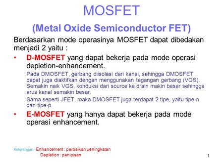 MOSFET (Metal Oxide Semiconductor FET)