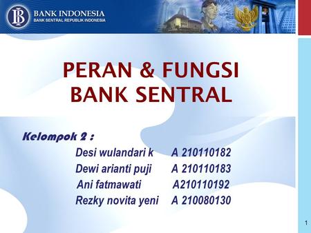 PERAN & FUNGSI BANK SENTRAL