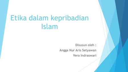 Etika dalam kepribadian Islam