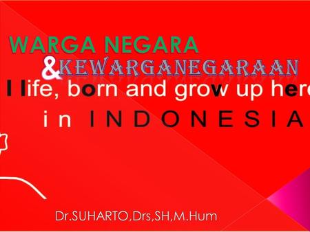 WARGA NEGARA & KEWARGANEGARAAN Dr.SUHARTO,Drs,SH,M.Hum.