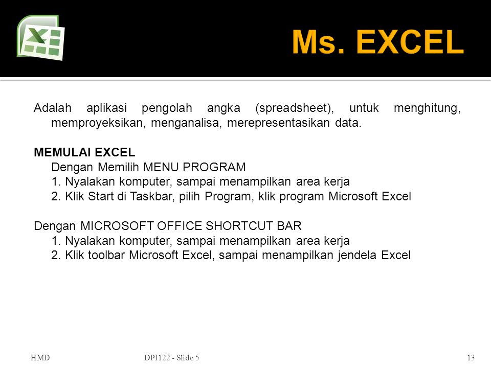 Pengertian Aplikasi Pengolah Angka Microsoft Excel