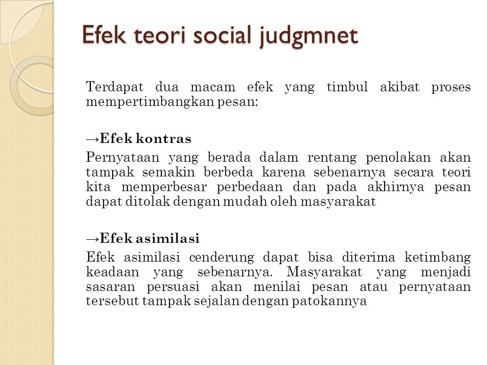 SOCIAL JUDGMENT THEORY - ppt download